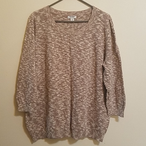 Old Navy Sweaters - 3/4 sleeve sweater marled brown & white
